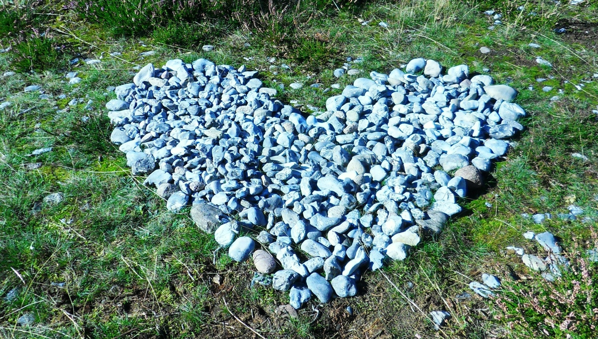 grey stone heart form ornament