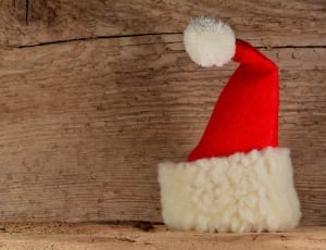 santa hat on wooden platform thumbnail