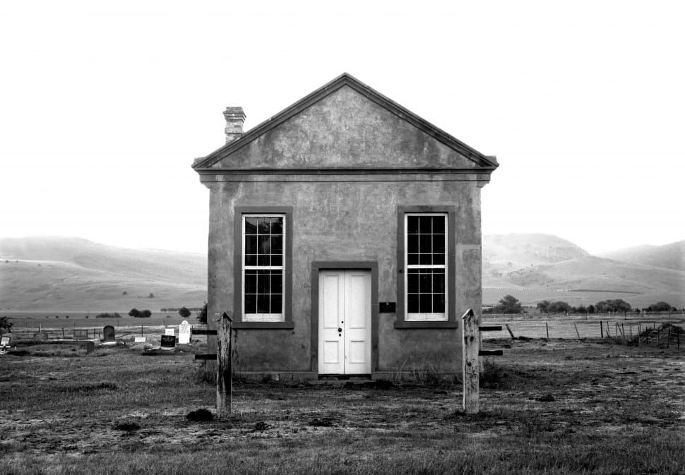 grey scale photo of house preview