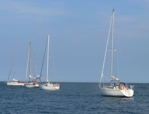 4 white boat on blue sea thumbnail