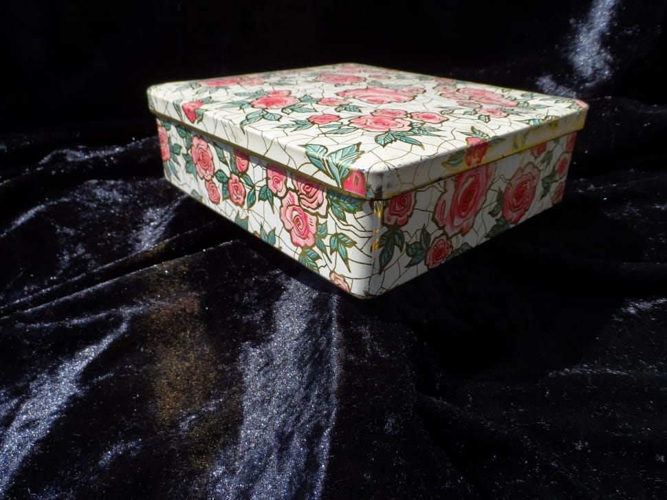 white green and red floral storage box preview