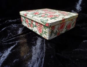 white green and red floral storage box thumbnail