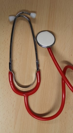 red and stainless steel stethoscope thumbnail