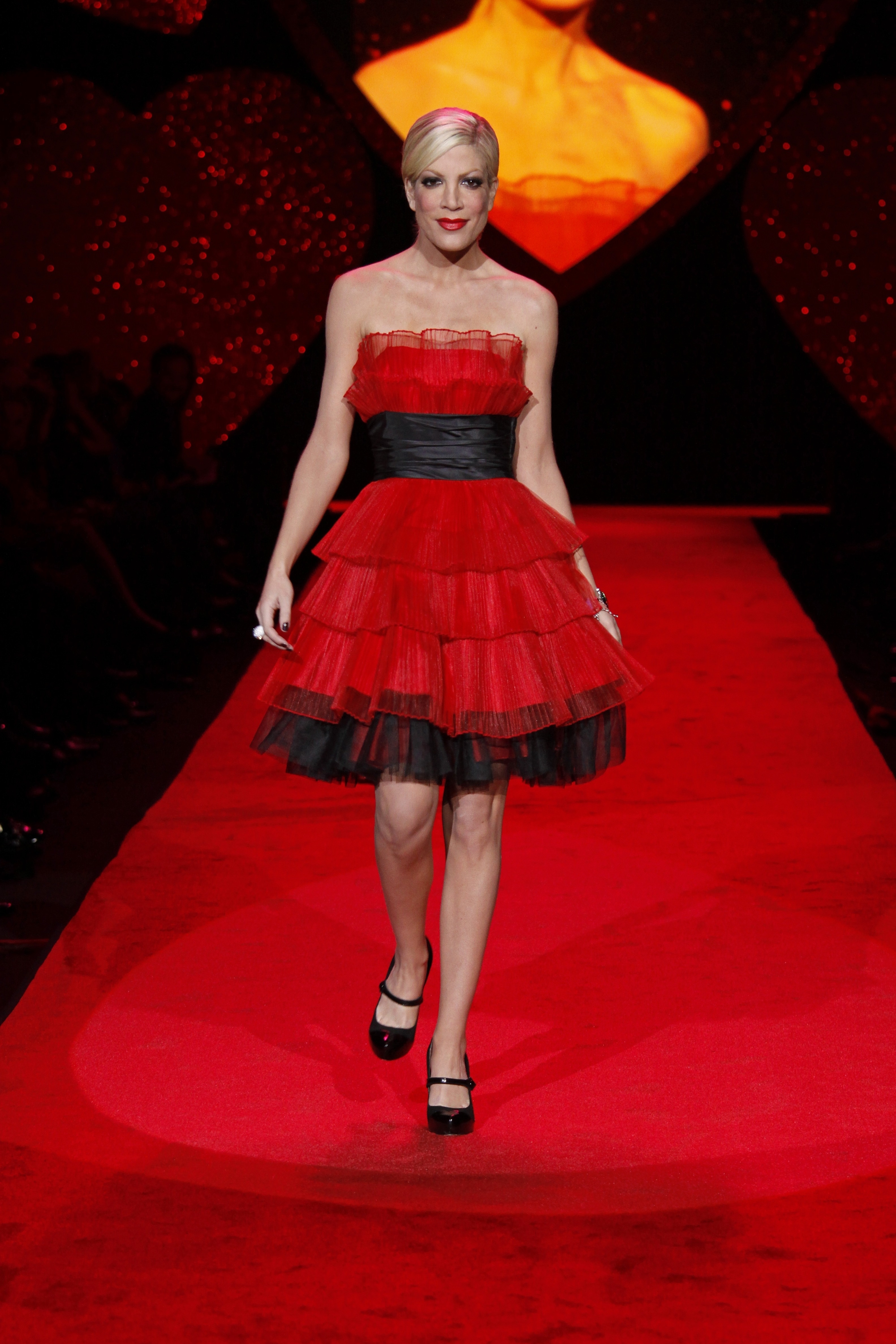 women's red and black strapless mini dress