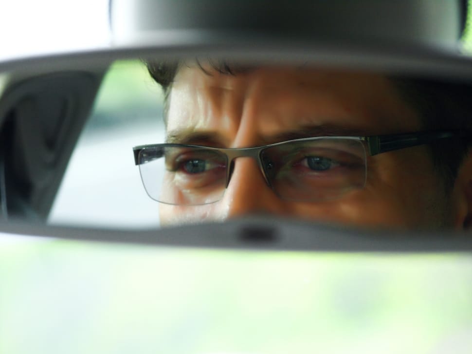 men's silver half framed eyeglasses preview