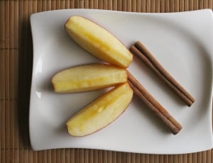 apple slice on white ceramic plate thumbnail