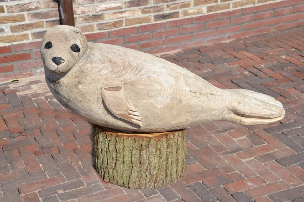 brown seal ceramic statue preview