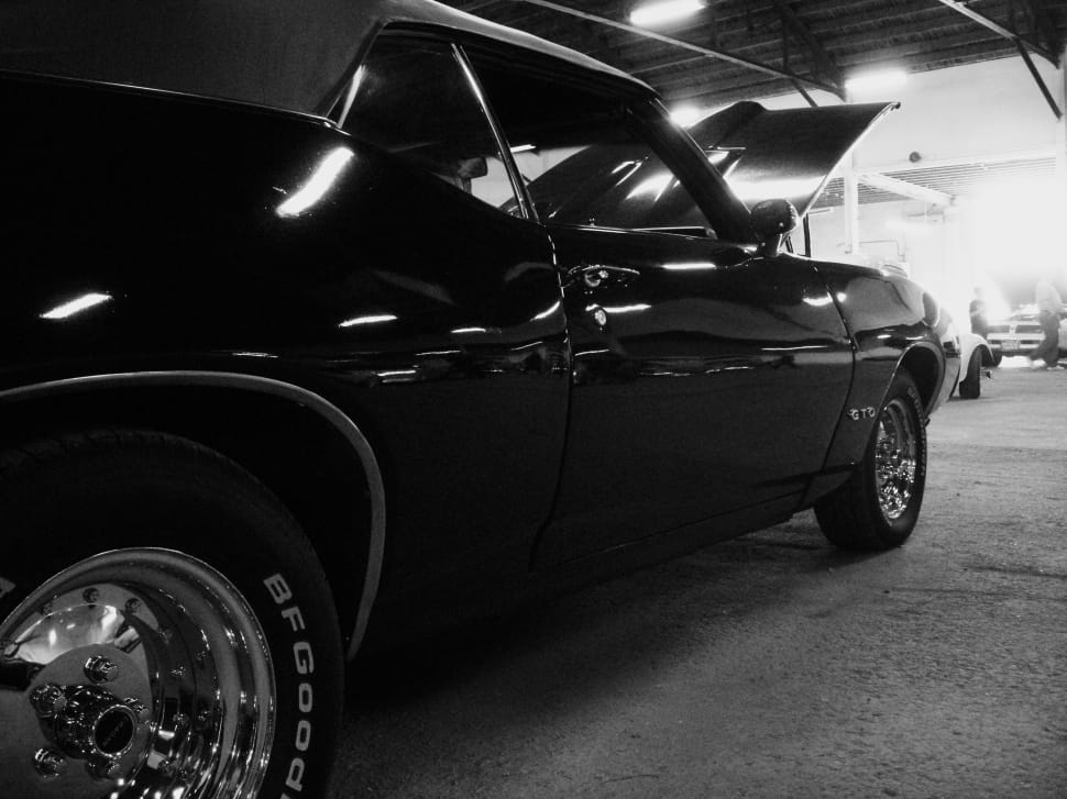 black classic muscle car preview