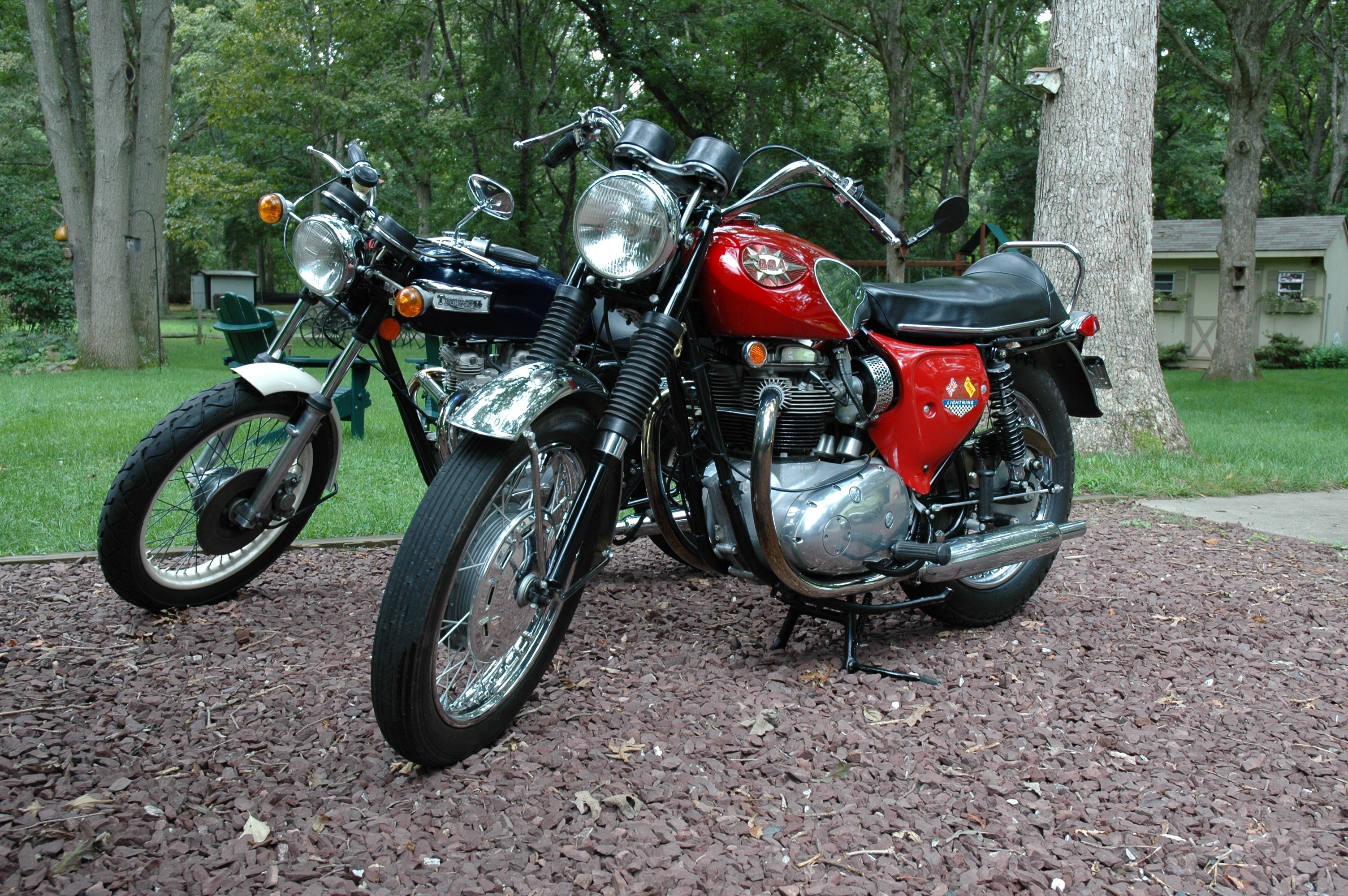 two standard motorcycles