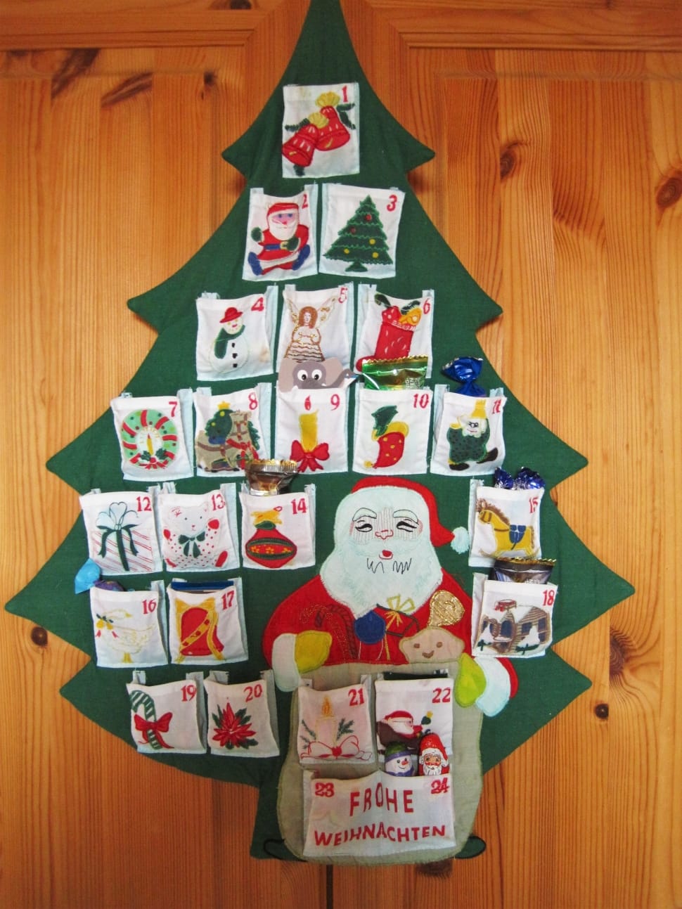 green white and red christmas tree wall decor preview