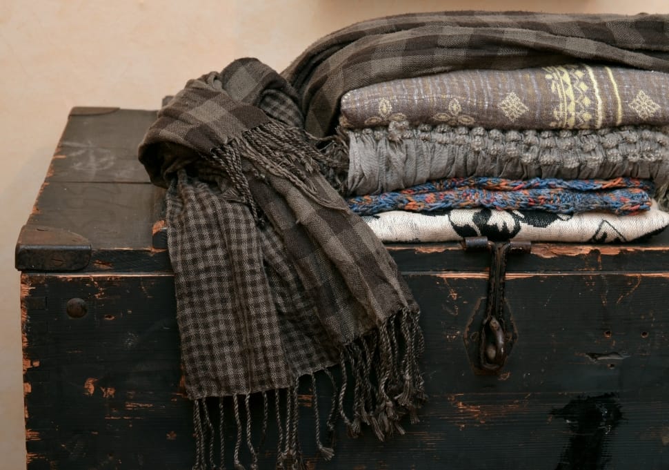 brown and black checked fringe scarf preview