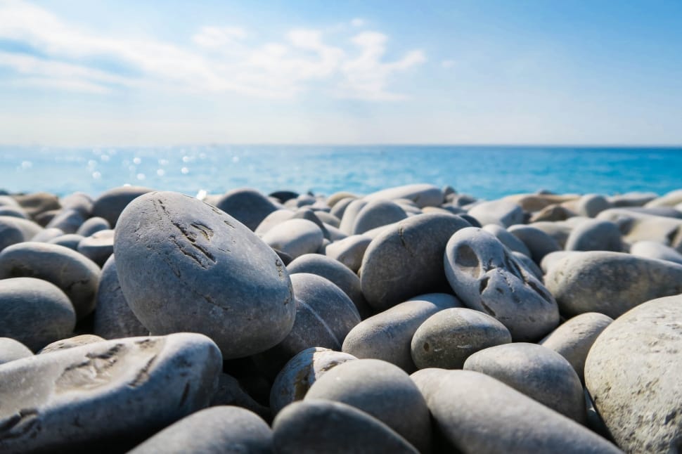 gray stones on seashore preview