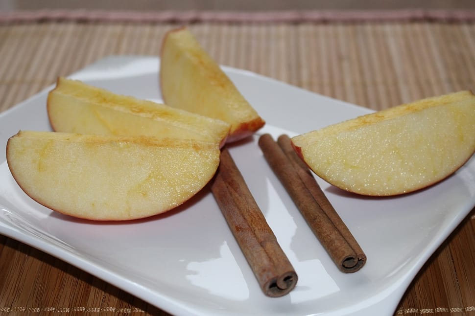 sliced apple and two pretzel rods preview