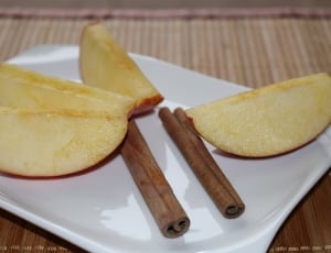sliced apple and two pretzel rods thumbnail