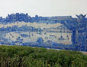 blue and white field wall decor thumbnail