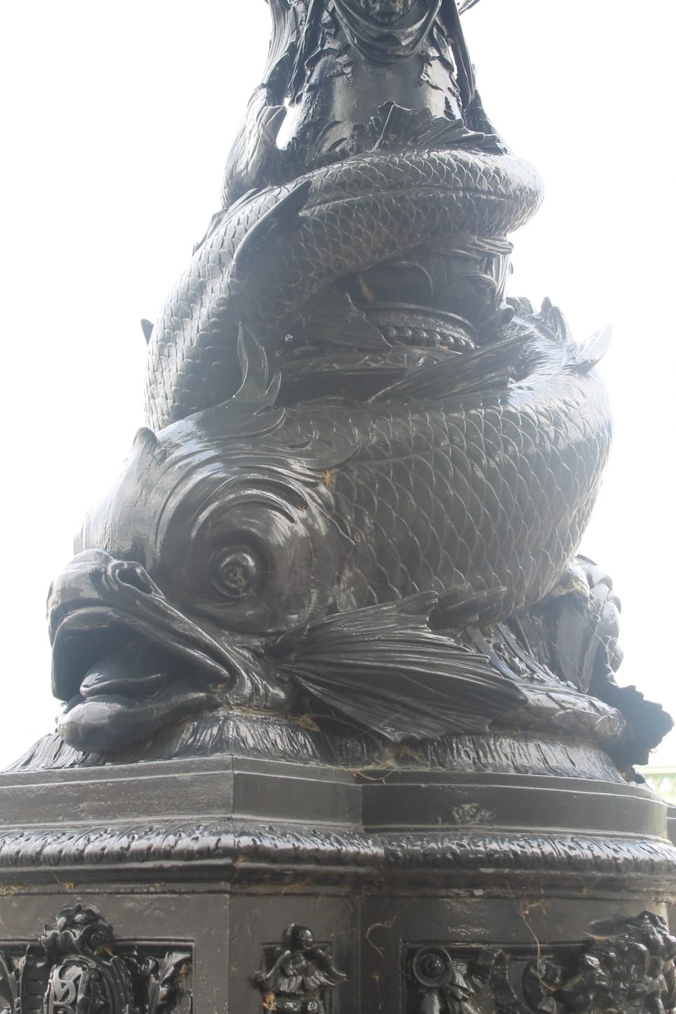 black fish carved statue preview