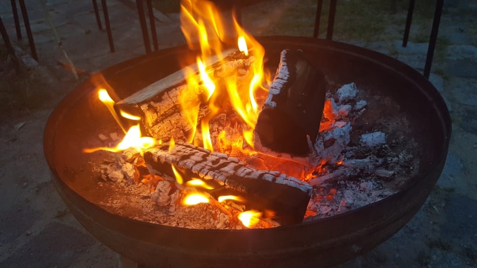 black round portable fire pit preview