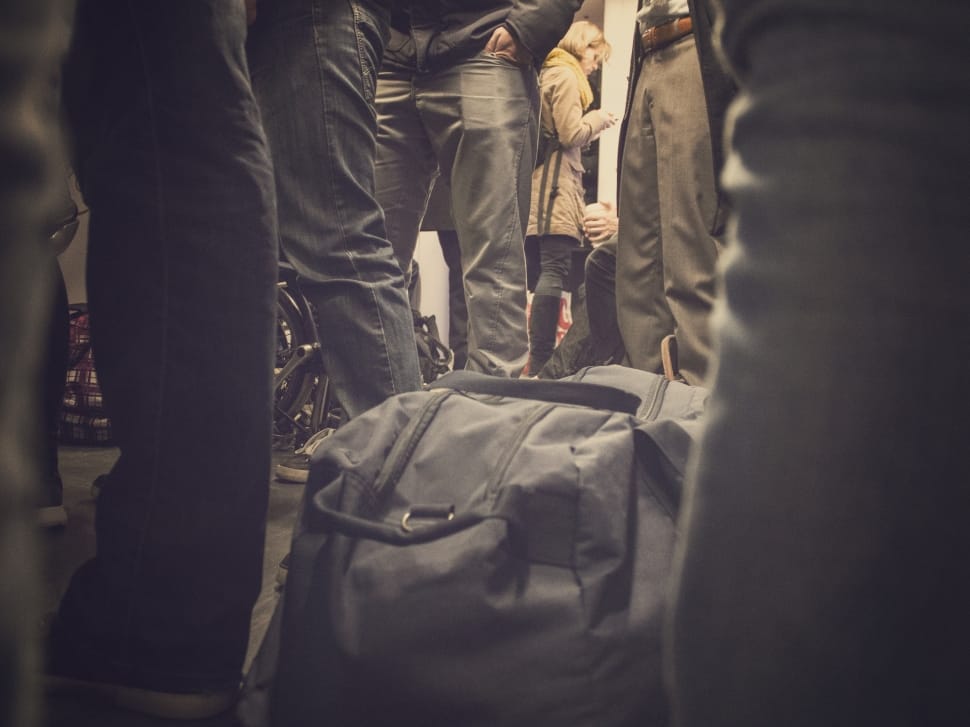 grey and black duffel preview