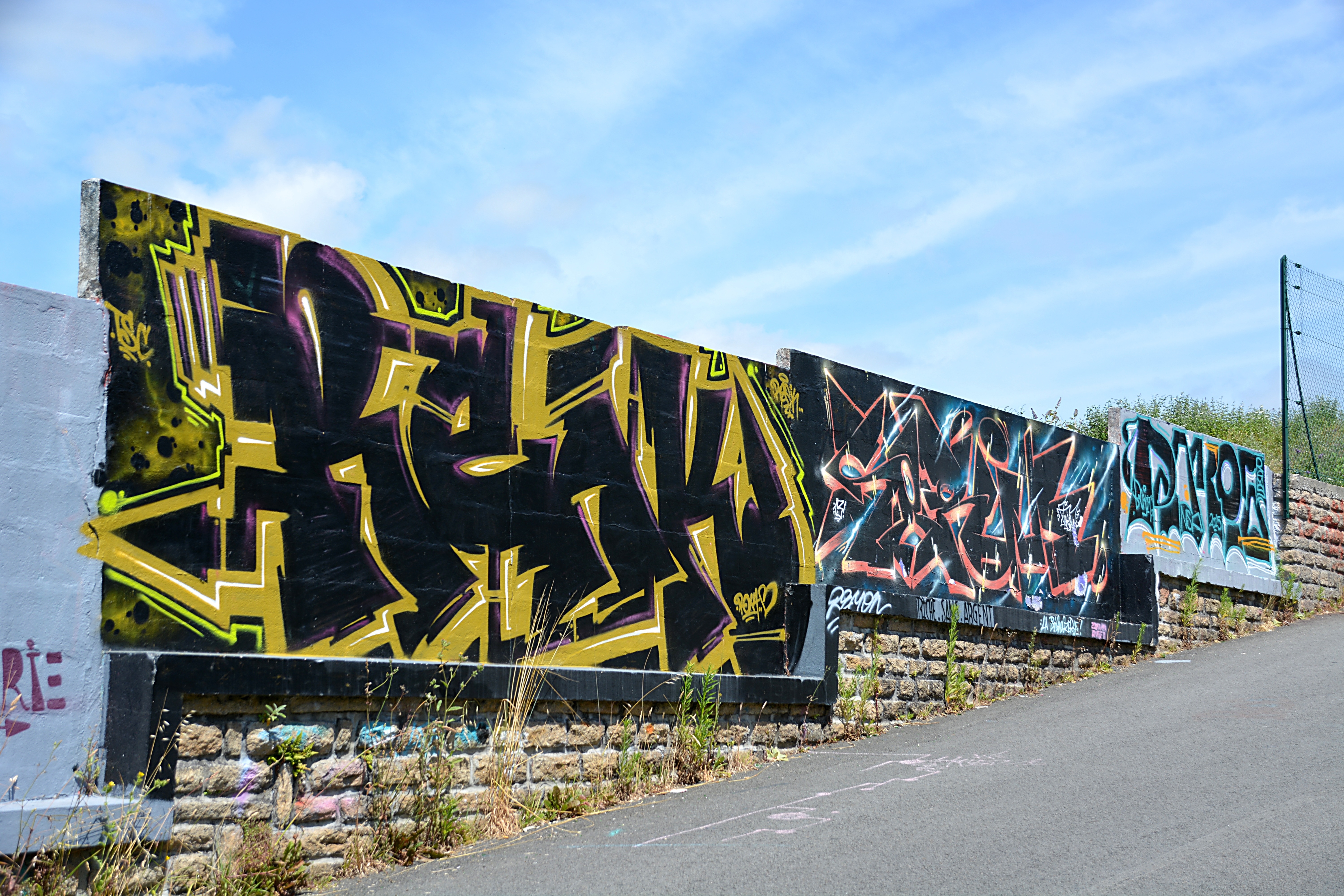 assorted color graffiti wall