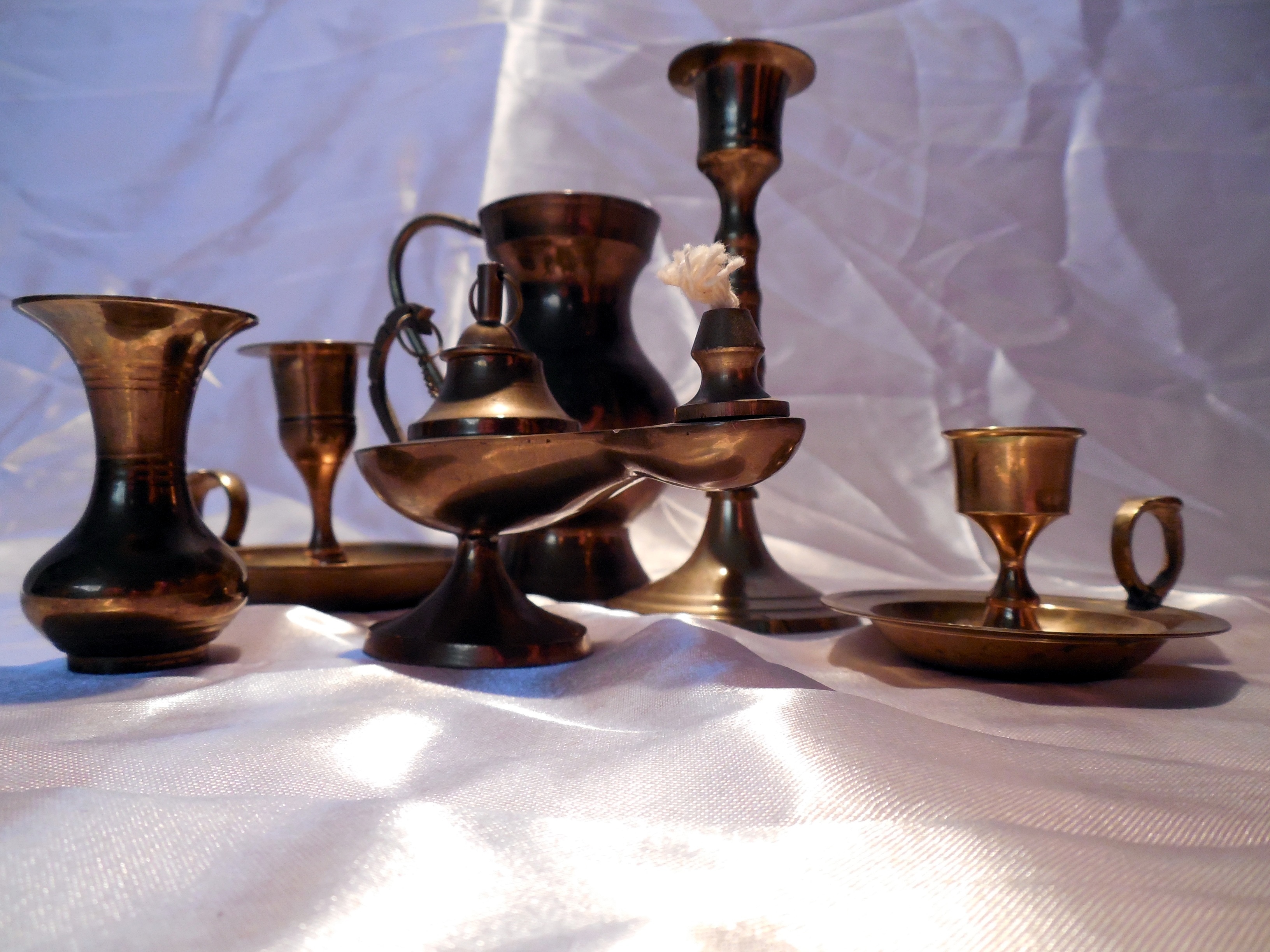 brass steel candle holders