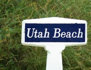white and blue utah beach signage thumbnail
