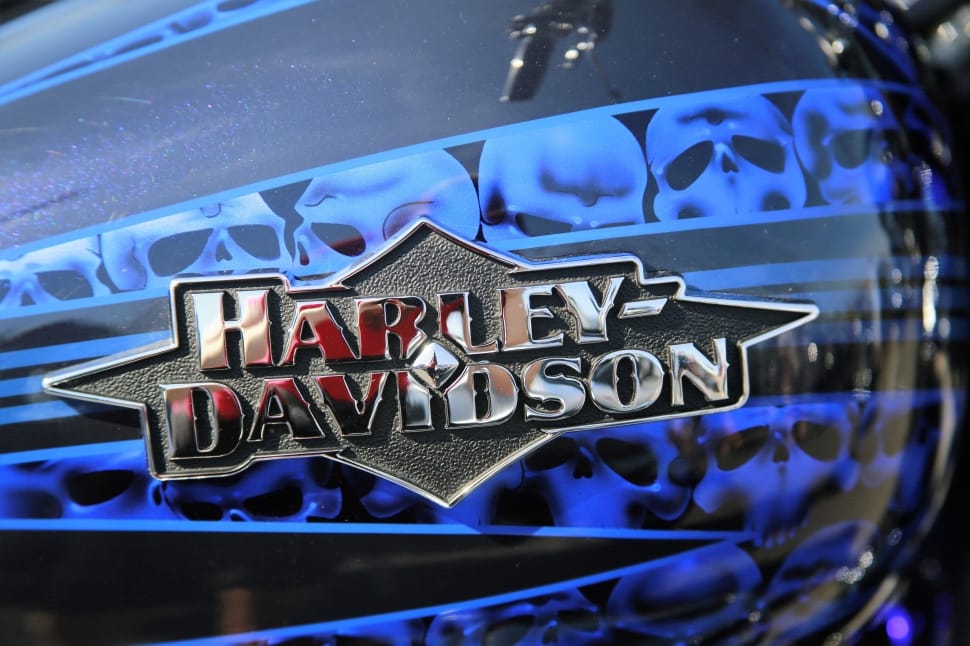 harley davidson motorcycle blue black preview