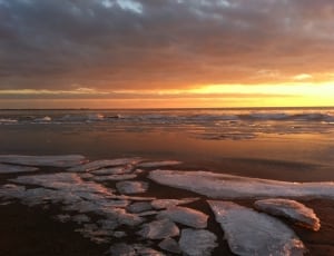 sea horizon during sunset thumbnail