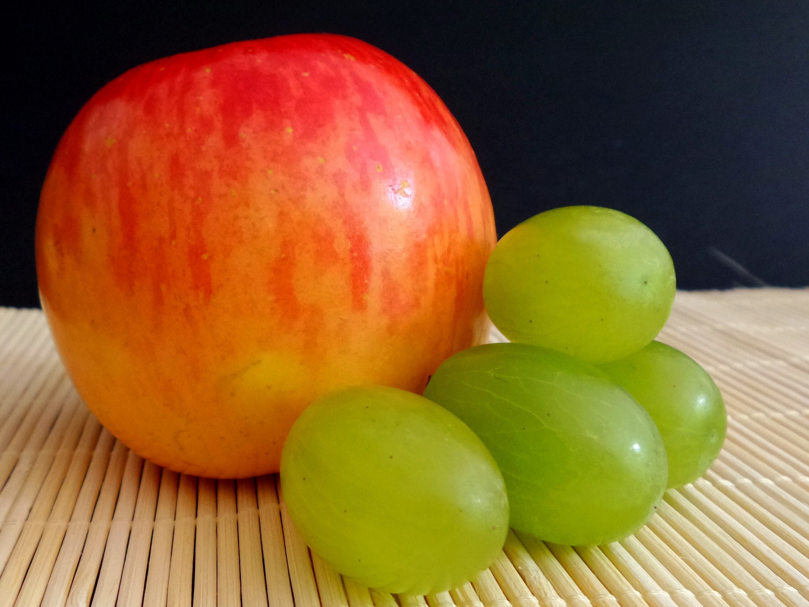 red apples fruit and green grapes fruit