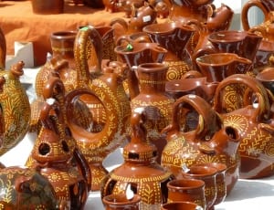 brown ceramic jar set thumbnail