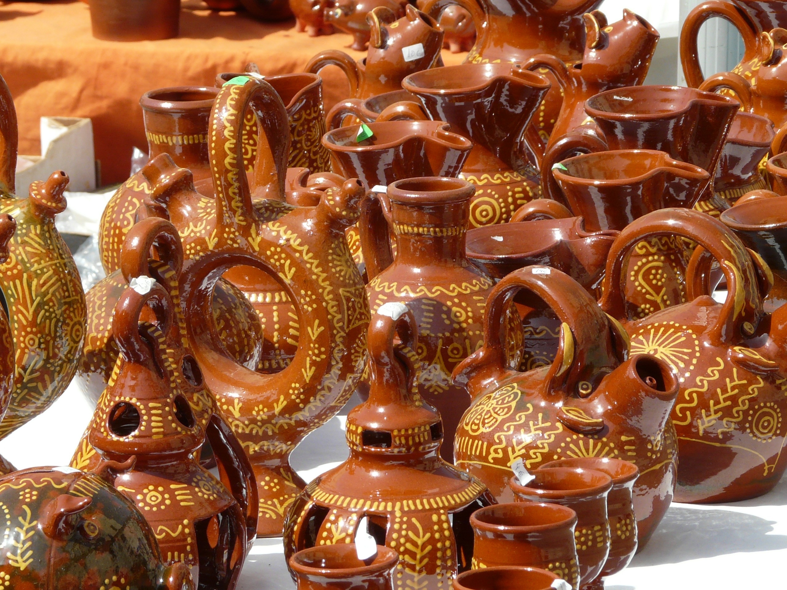 brown ceramic jar set