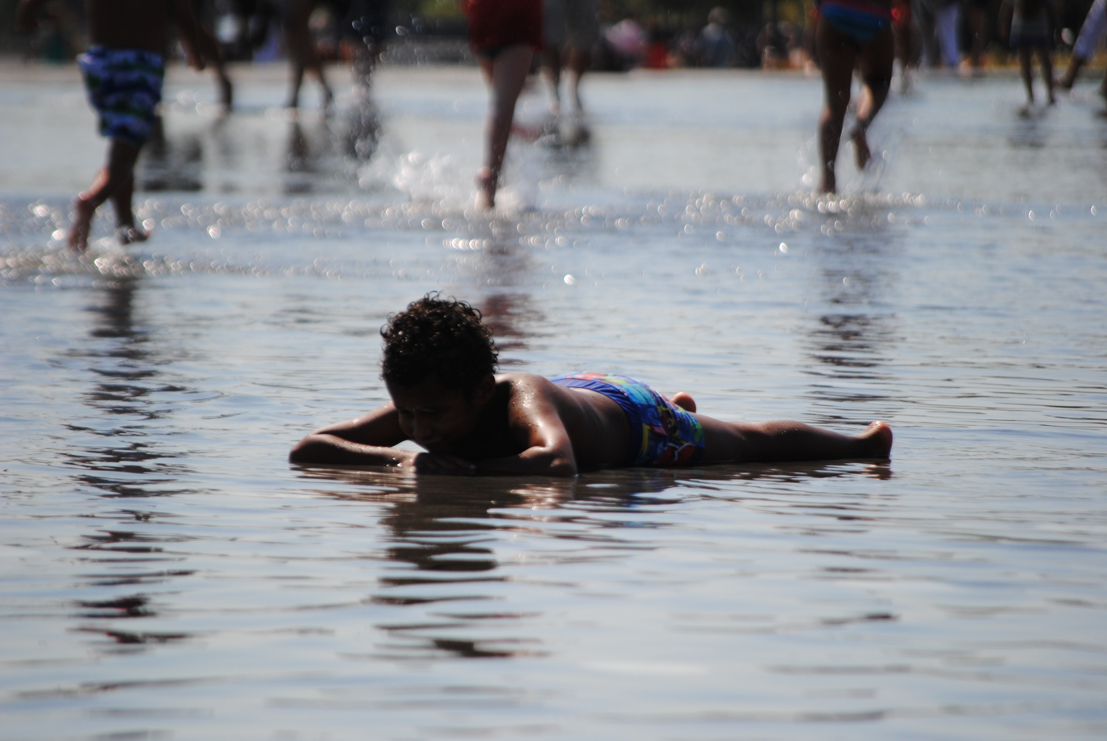 child on water