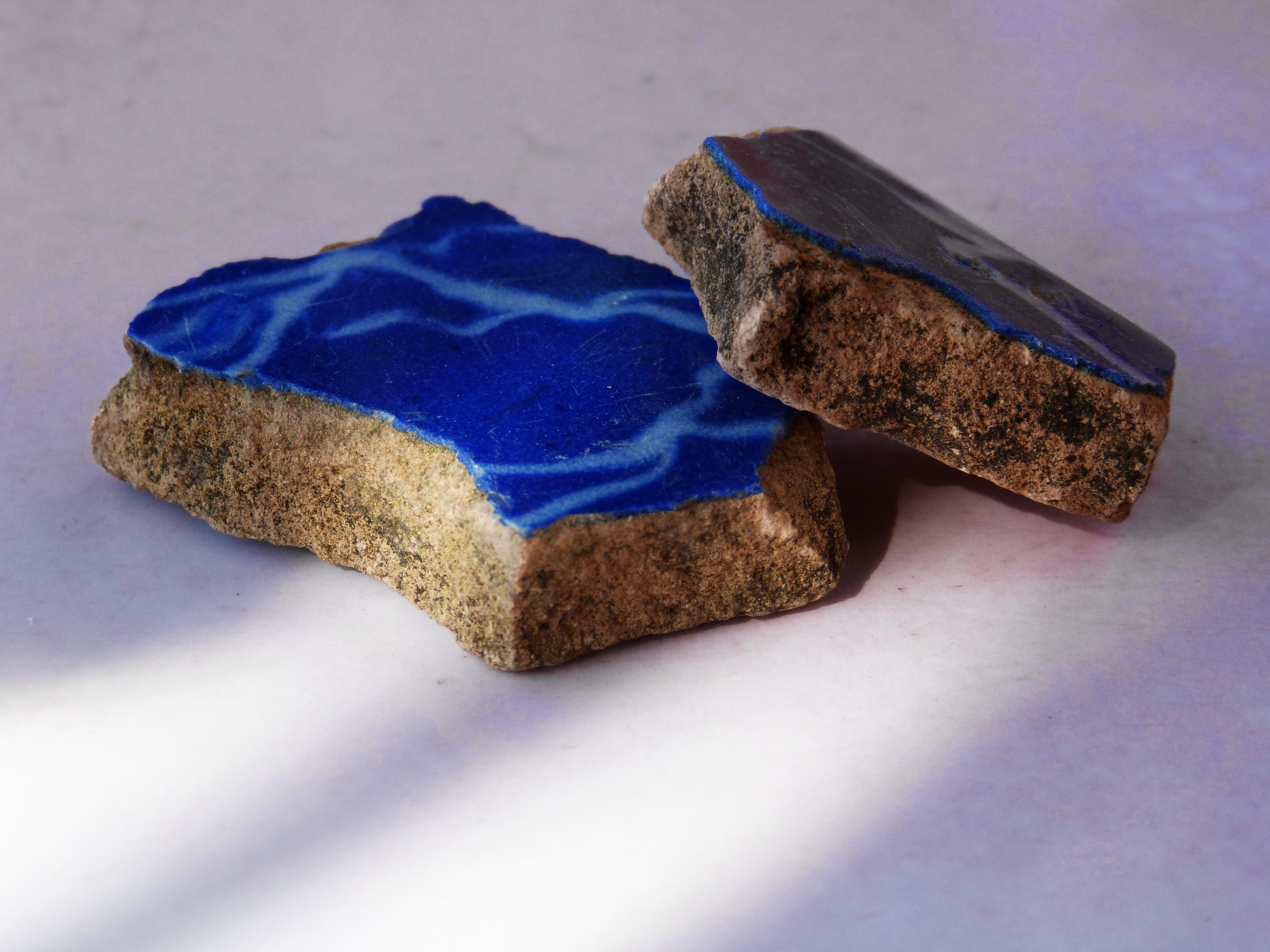 blue and brown rock fragment