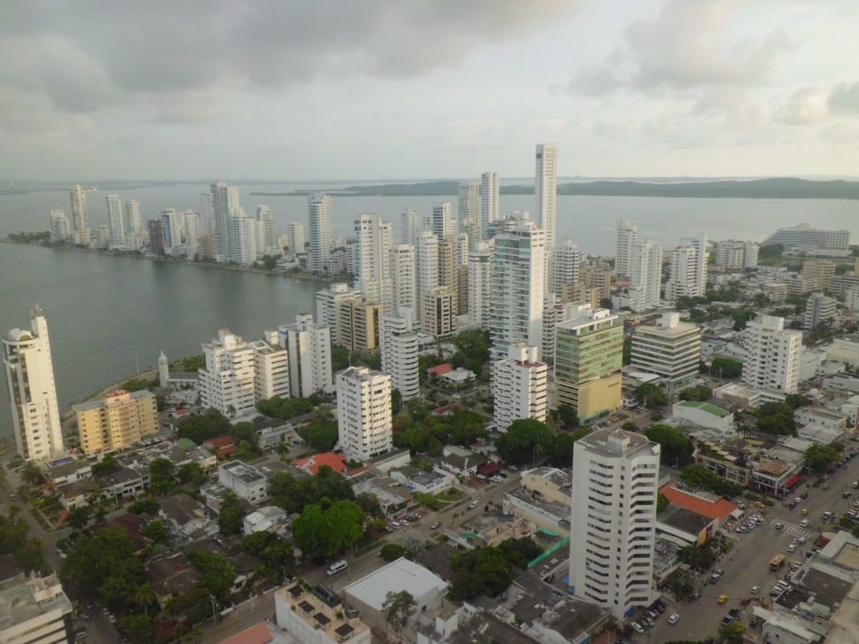aerial photo of high rise buildings near sea during daytime preview