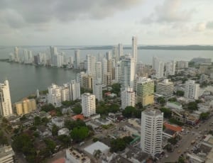 aerial photo of high rise buildings near sea during daytime thumbnail