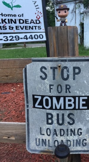 stop for zombie bus loading unloading signage thumbnail