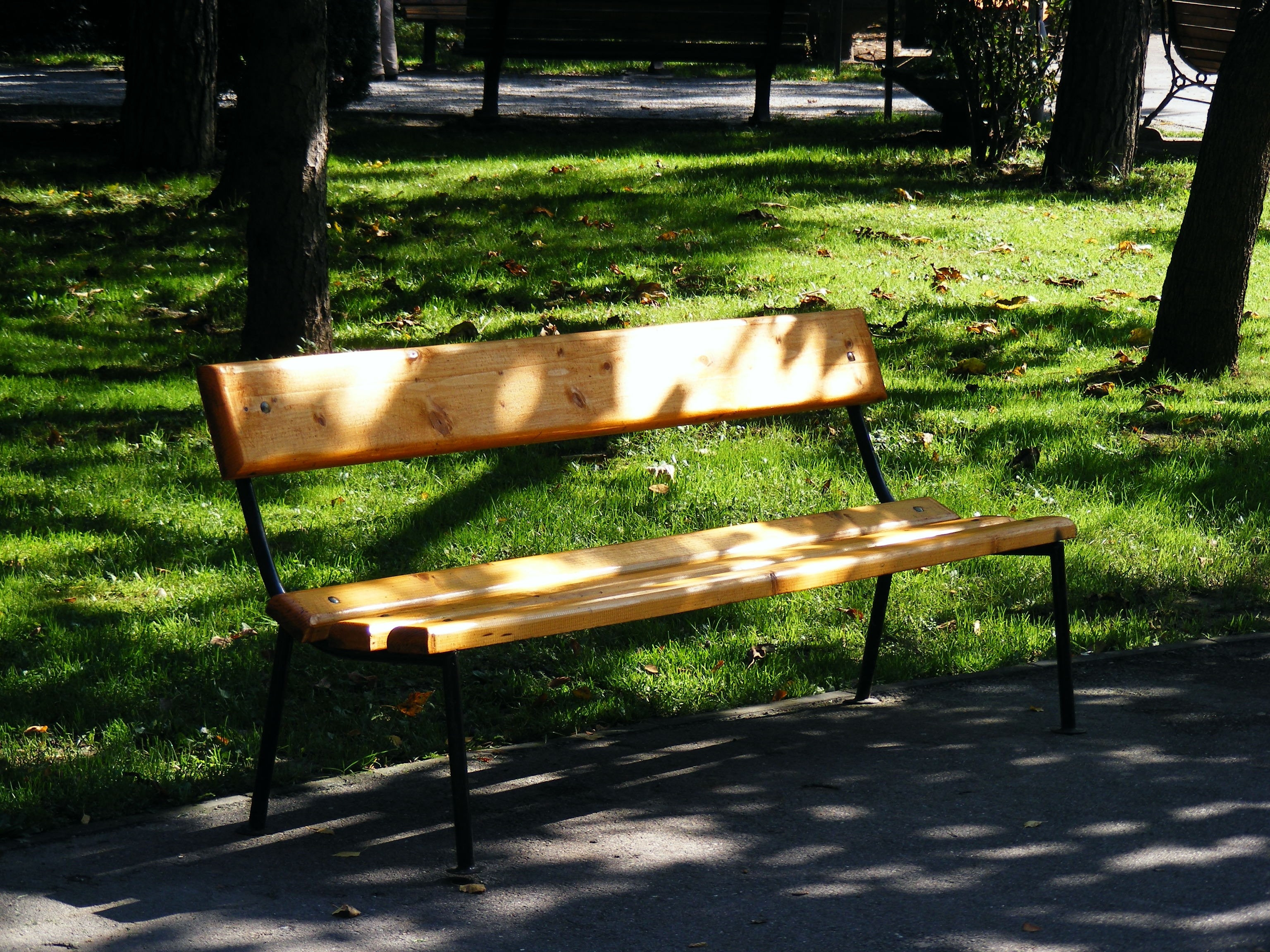 brown wooden bench