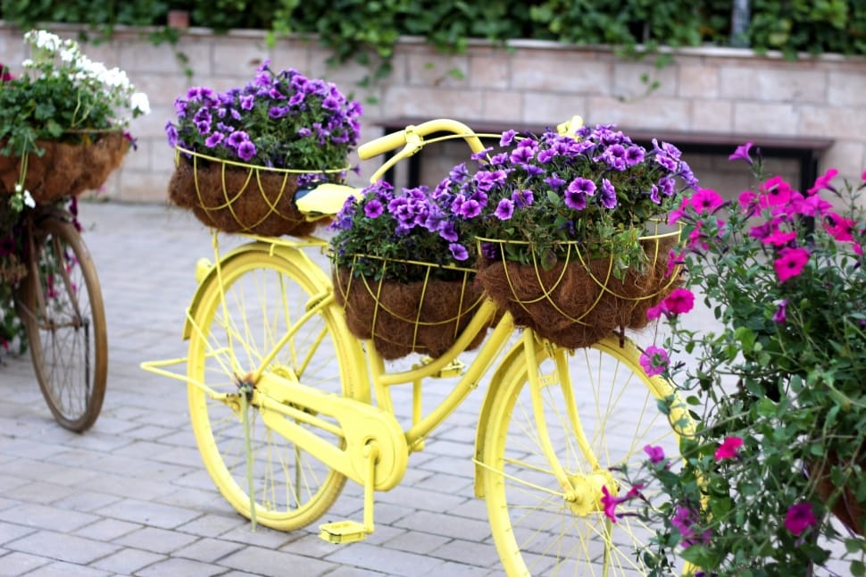 yellow city bike