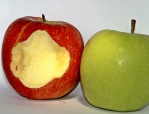 two green and red apples thumbnail