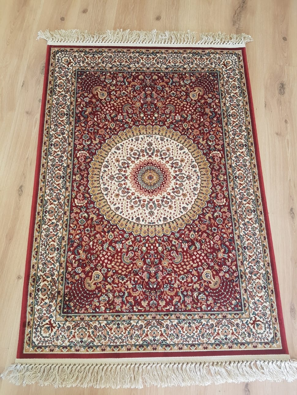 white red and brown mandolin area rug preview