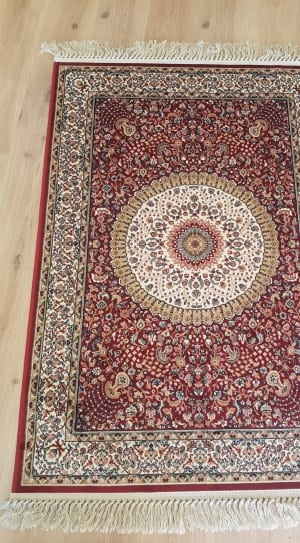 white red and brown mandolin area rug thumbnail