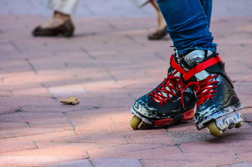red and grey inline skates preview
