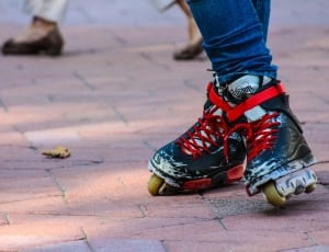 red and grey inline skates thumbnail