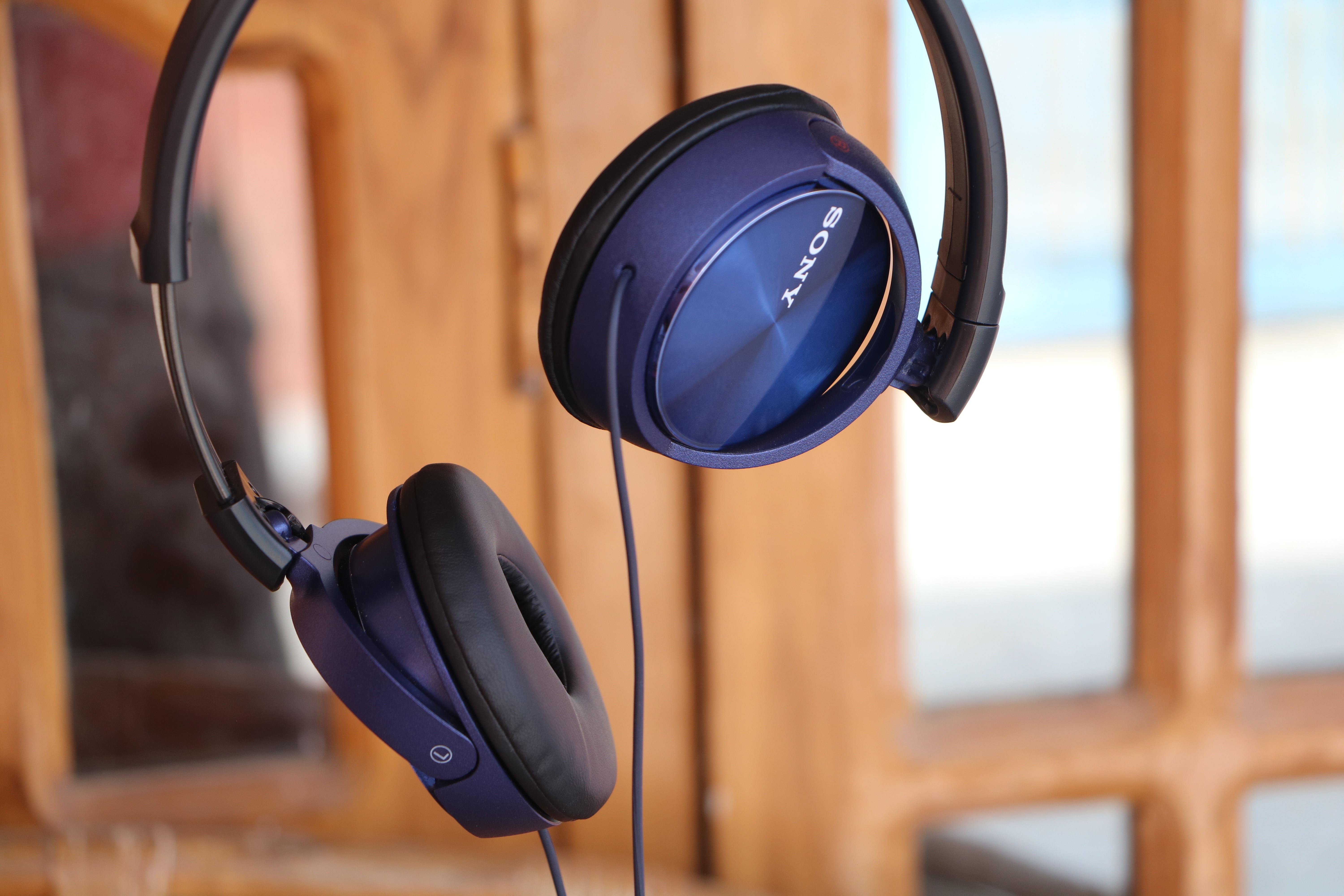 blue sony headphones