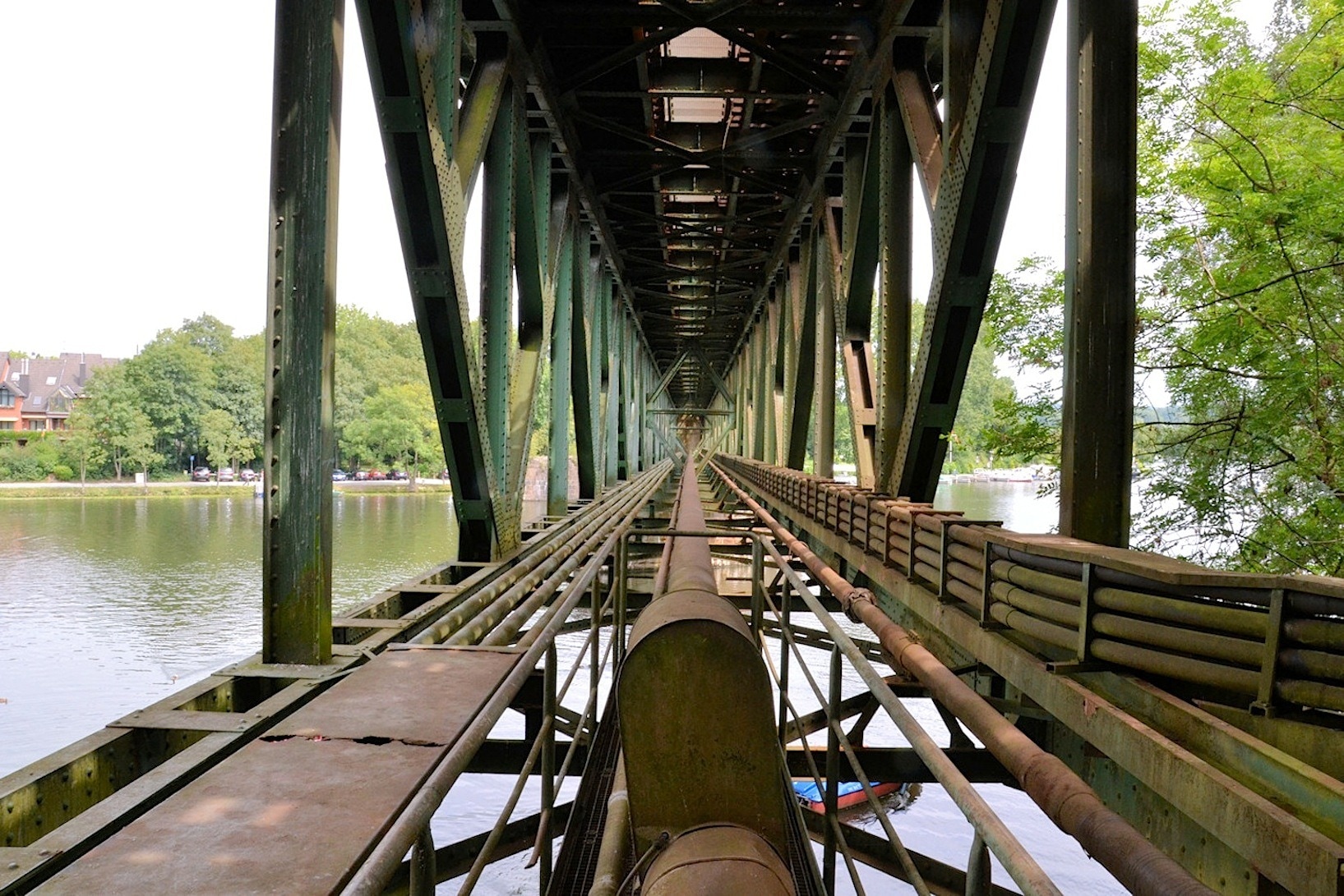 brown metal bridge