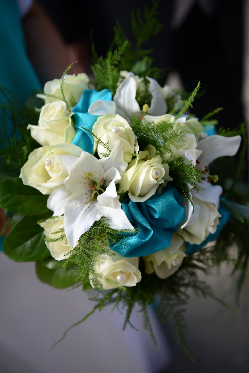 low light photography of white rose bouquet preview