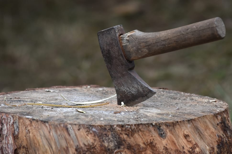 brown wooden handled ax preview
