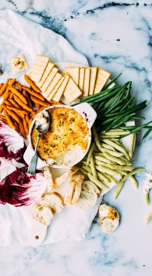appetizer platter with cheese dip thumbnail