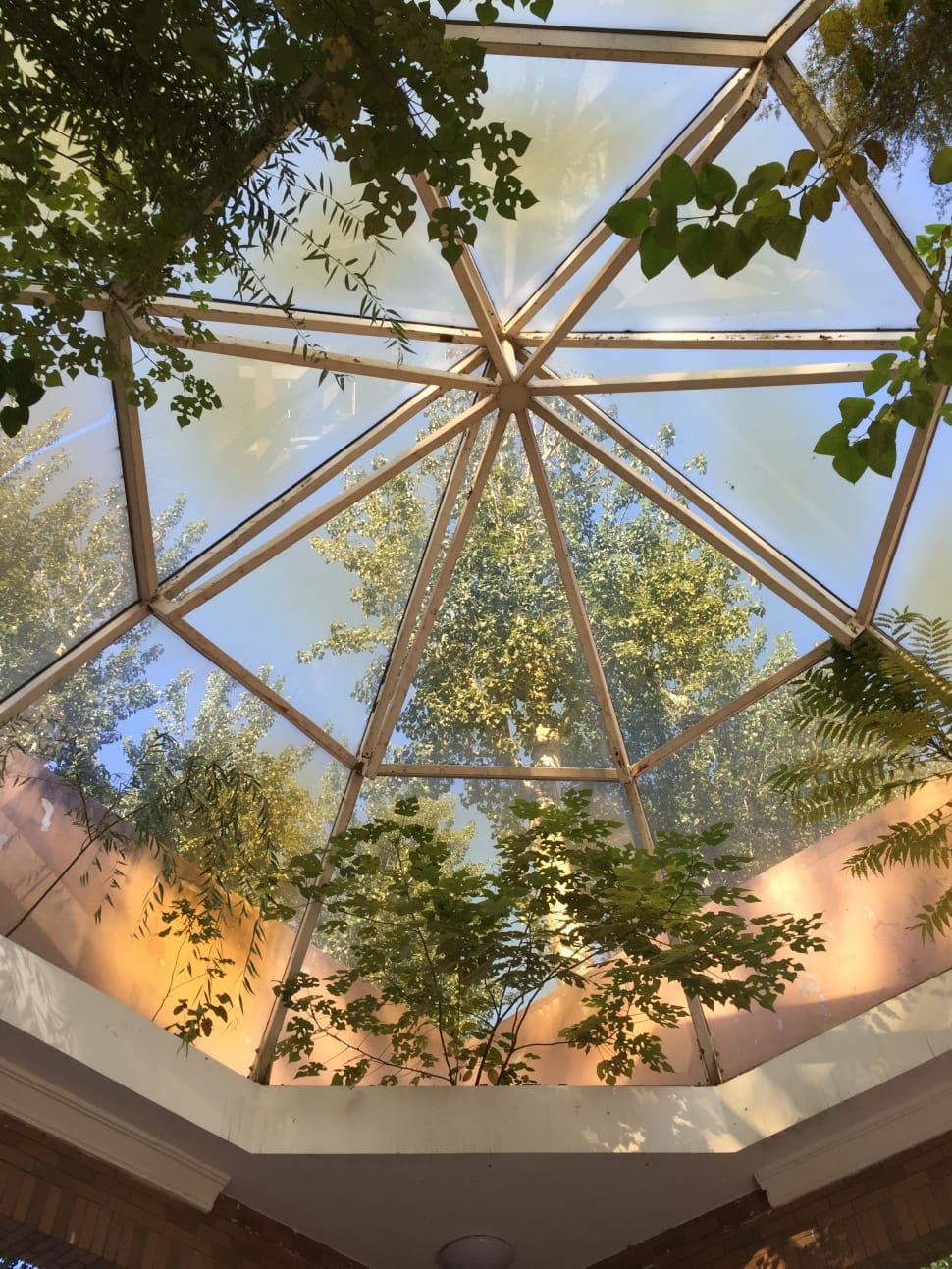 brass metal framed clear glass dome ceiling preview