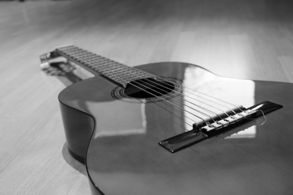 black acoustic guitar preview