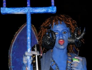man's blue demon costume thumbnail